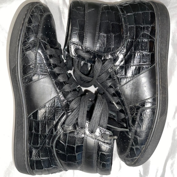 Saint Laurent Patent Croc-Effect Leather High-Tops - Picture 7 of 7